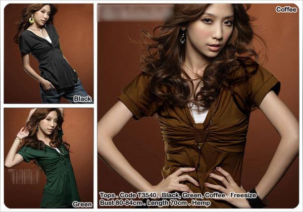 Baju Atasan/Tops Wanita bahan Hemp - import Hongkong