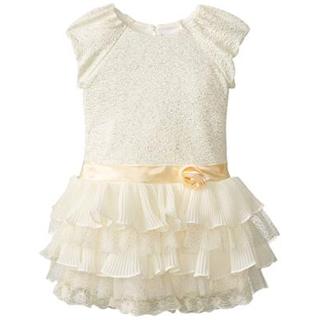 Nannette Gold Foil Pleated Mesh Dress Gold