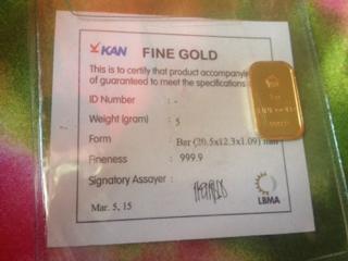 Logam Mulia dari PT ANTAM ( Emas Batangan Bersertifikat Resmi ) 5gram