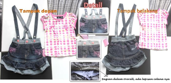 Setelan Overall Baby Phat Polkadot