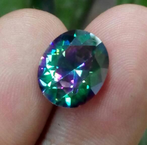 RAINBOW MYSTIQUE QUARTZ OVAL DIAMOND