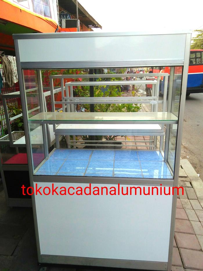 Gerobak alumunium, etalase kaca , showcase pajangan dagangan,spandrel