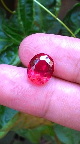 Batu Akik Permata Merah Rose Pink Cutting Oval