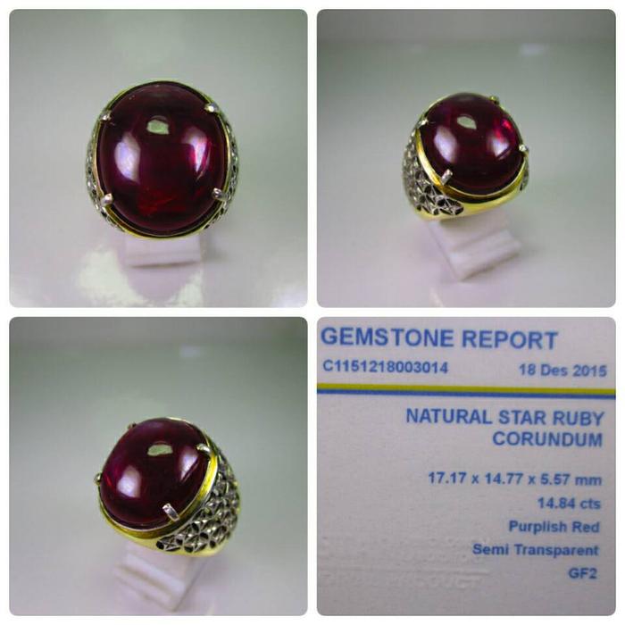 14.84cts Natural Purplish Red Star Ruby