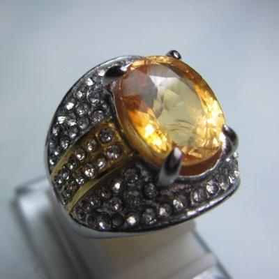 (SYN09) BATU SINTETIS / LAB CREATED YELLOW SAFIR/YAKUT + MEMO