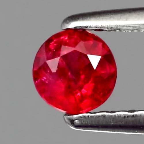 [RB105] Round 0.28ct 3.8mm Natural Unheated Untreated Rich Red RUBY, M