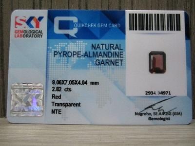 Natural Pyrope-Almandine Garnet + Memo