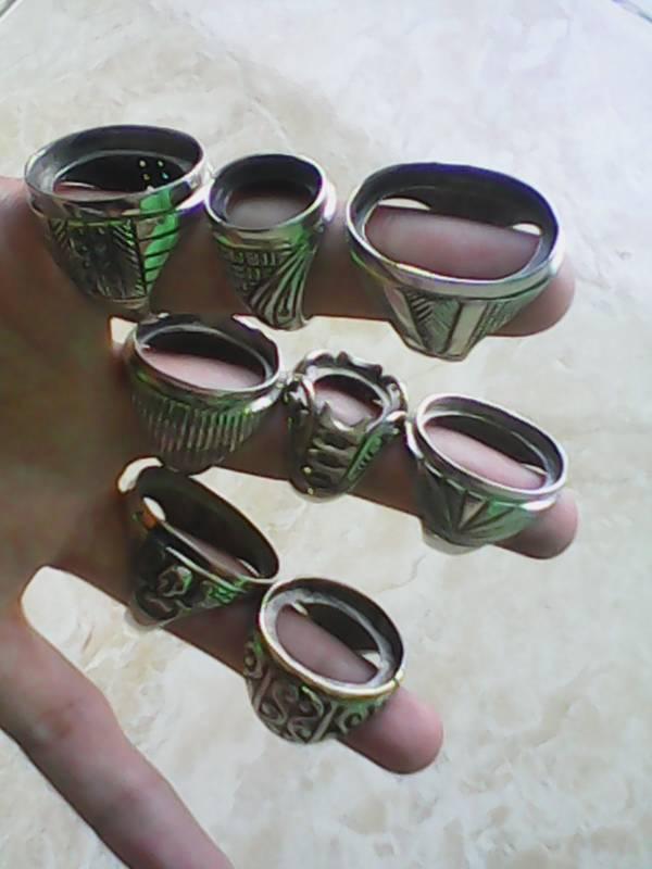 ring ikat emban cangkang tanam gigi titanium lokal halus motif