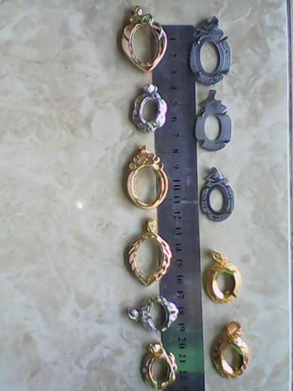 ring emban batu liontin warna silfer emas campur size