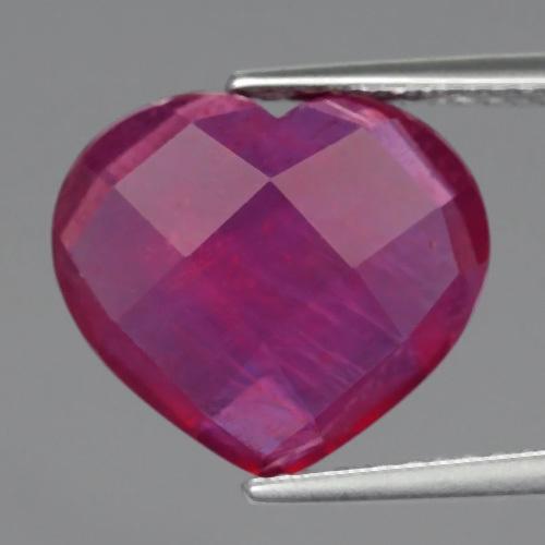 [RH101] Heart 6.0ct 13x11.5mm Natural Rich Red Ruby Mozambique