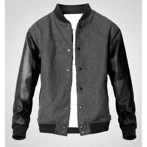 jaket kulit sintetis base ball/jaket kulit kombinasi/jaket pria baru