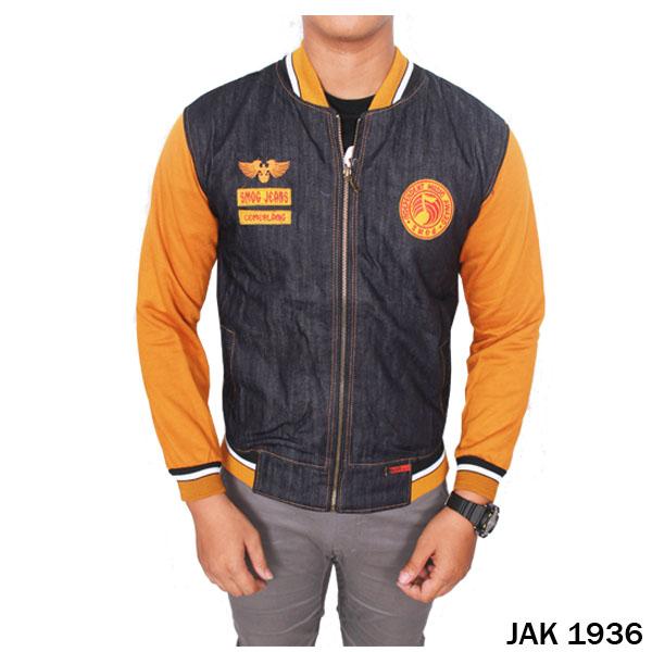 Jaket Abu Tua Kombinasi Orange JAK 1936