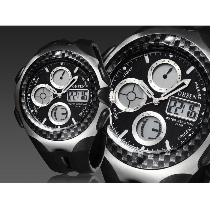 jam tangan Ohsen Waterproof Quartz Digital Sport Watch