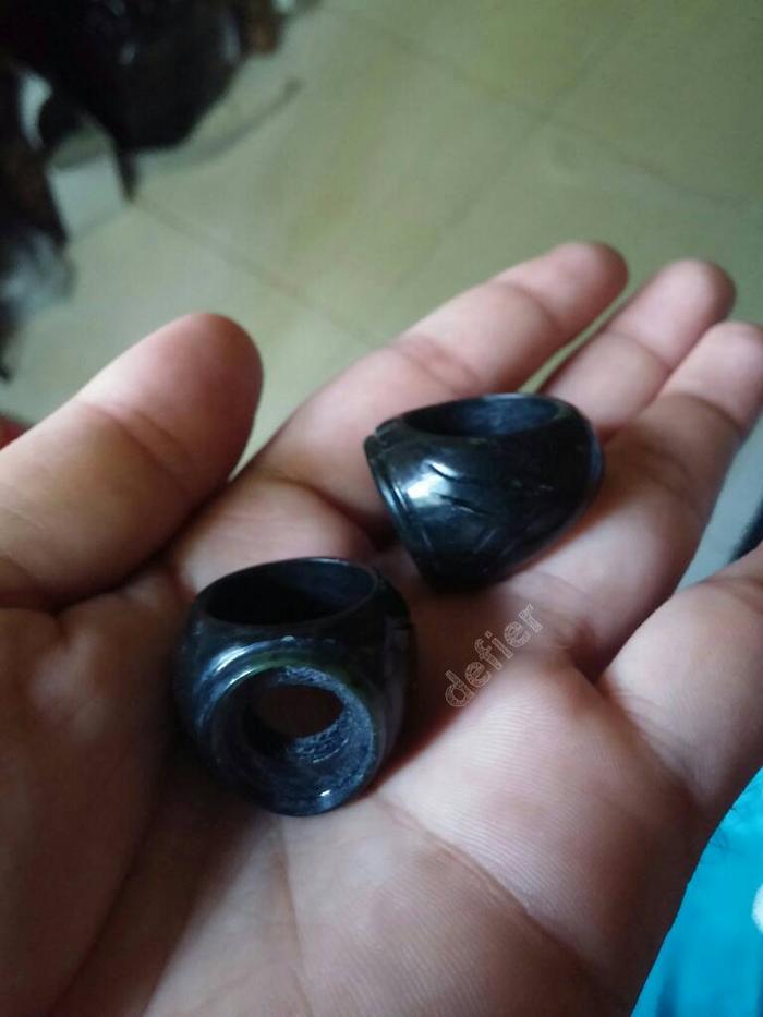 Emban cincin Ring Gagang Akik Terapi Giok Hitam Black Jade