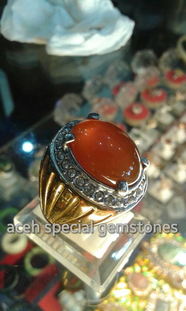 cincin batu cempaka madu super " SUNKIST ORANJE " _ aceh _