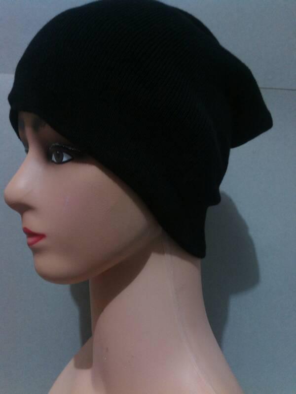 beanie hitam polos spandek