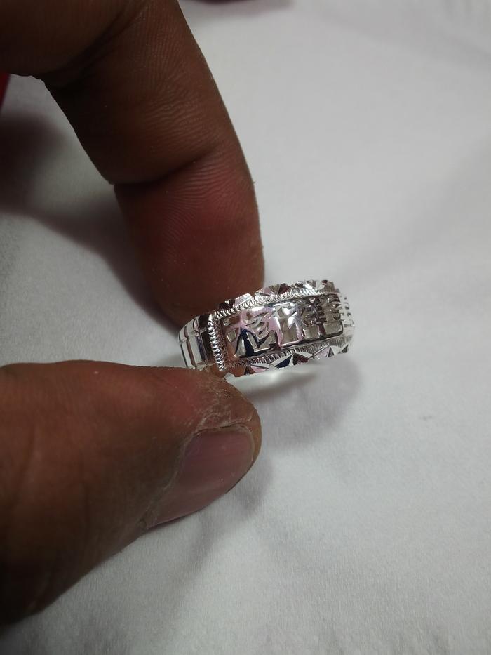 cincin nama perak murni 999.5%