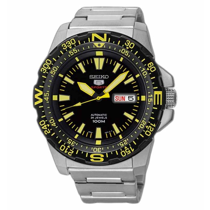 Seiko 5 SRP545K1 Sports Mini Monster Silver Black Yellow