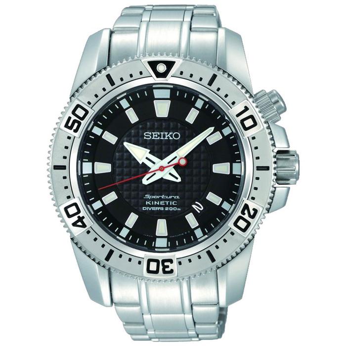 Seiko SKA509P1 Sportura Kinetic Diver Silver Black