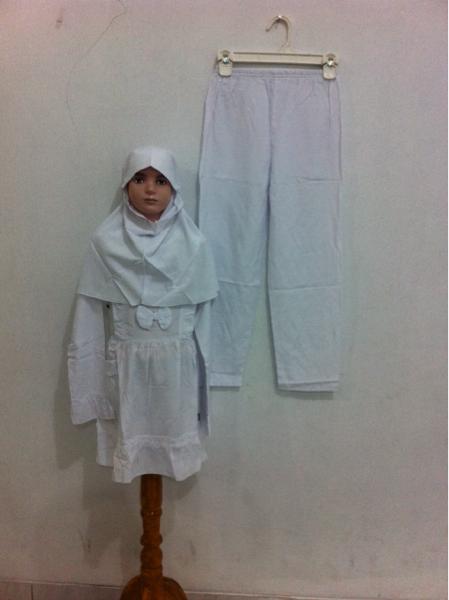 setelan baju ihrom anak perempuan / seragam sekolah putih /