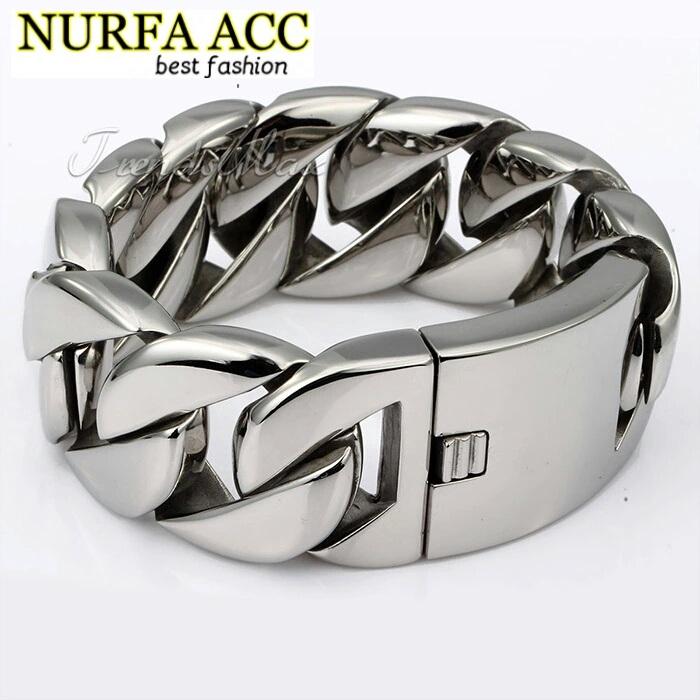 gelang pria rantai size besar titanium stainlessteell