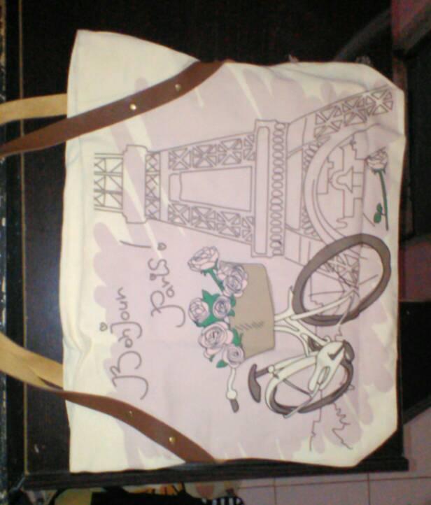 Tote bag Korea Kanvas bonjour paris