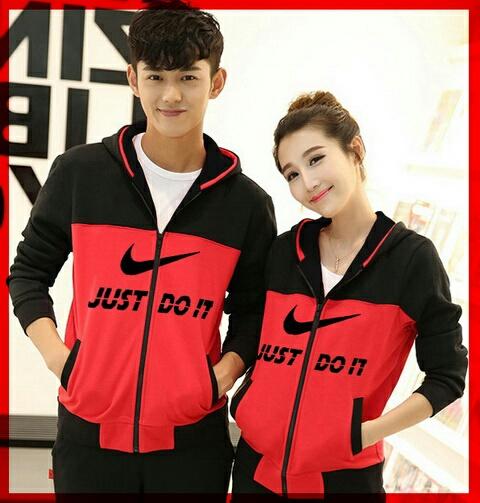 couple jaket just do it merah