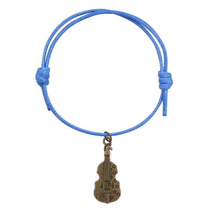 NEW MUSICAL COTTON BRACELET - VIOLIN 2 BLUE | Gelang Musik motif Biola