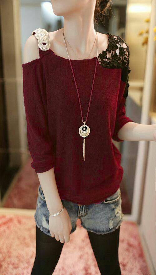 blouse teresia maroon