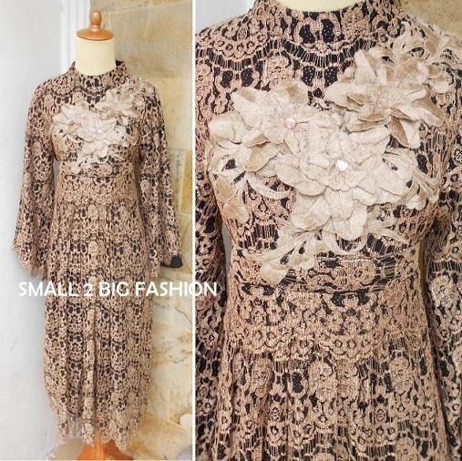 dress kaftan / kaftan brokat / kaftan brukat / gamis muslim brokat ful