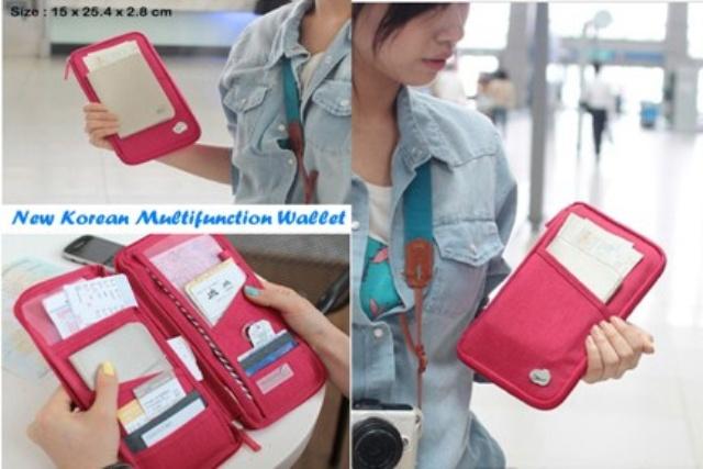 dompet wallet banyak sekat tempat koin pasport tiket kartu ATM keren