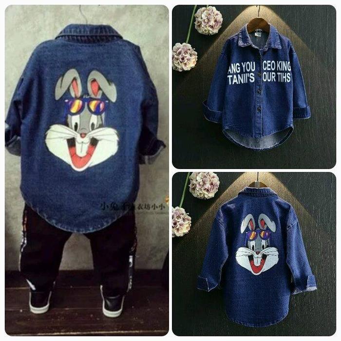 KEMEJA ANAK TANGAN PANJANG BAHAN DENIM BUGS BUNNY(RSBY-2302)