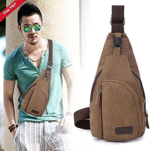 Tas Selempang Pria Cowok Kanvas Uk KECIL Polisi Army Militer Sling Bag