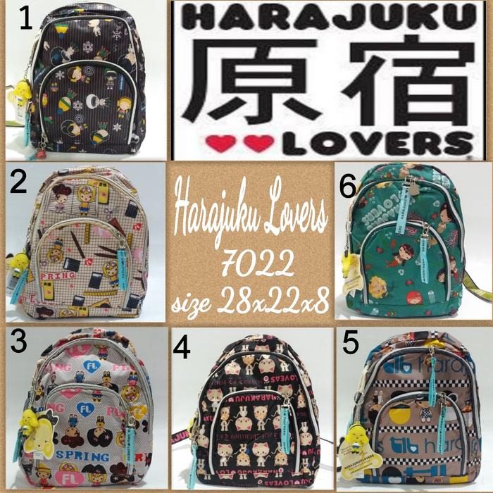 tas backpack harajuku lovers 7022 tas ransel minni lucu