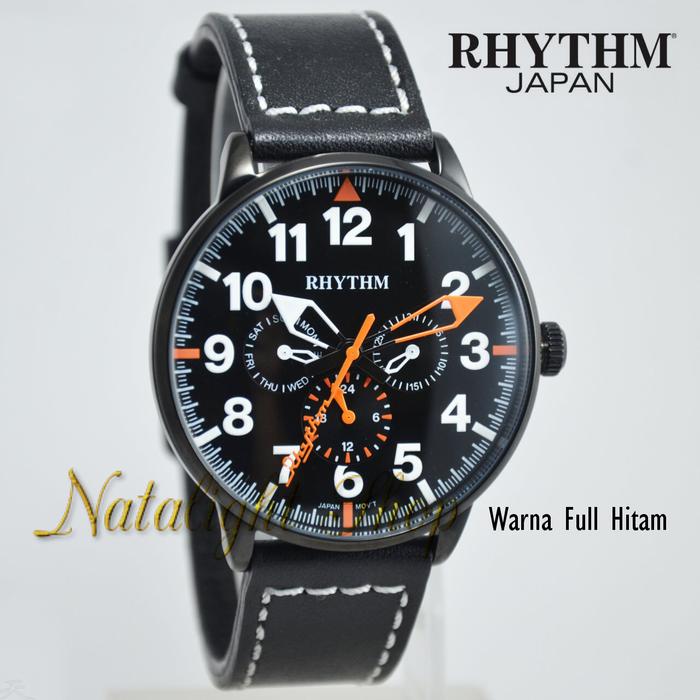 Jam Tangan Pria Elegan Mewah Rhythm 001 Tali Kulit Original
