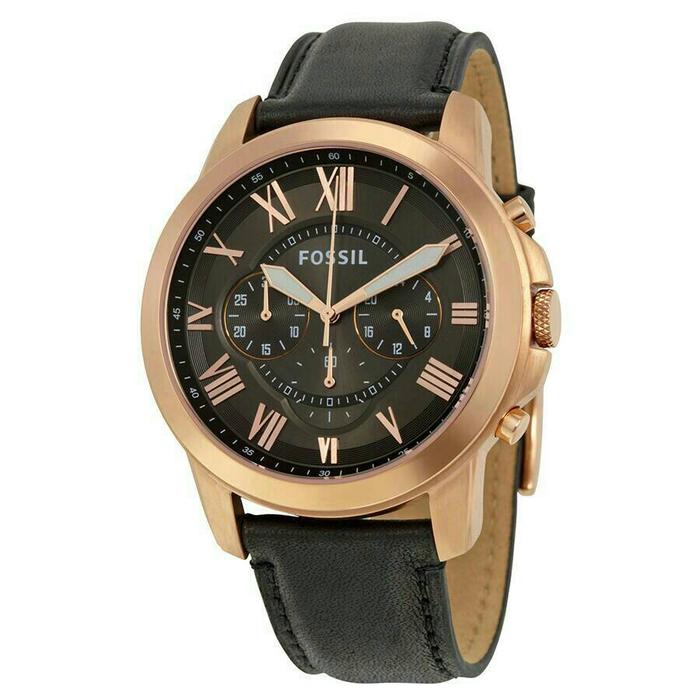 Jam Tangan Fossil FS-5085 Gold Leather Black Original