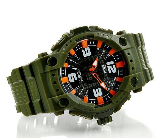 Jam Tangan Pria QQ Q&Q GW82J Original GW82 Hijau