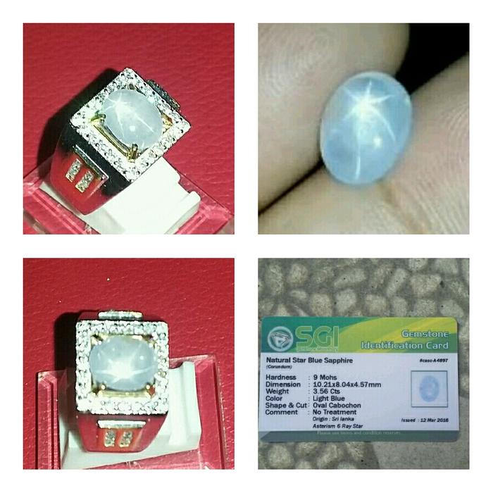 NATURAL STAR BLUE SAFIR SRILANGKA NO HEAT + MEMO