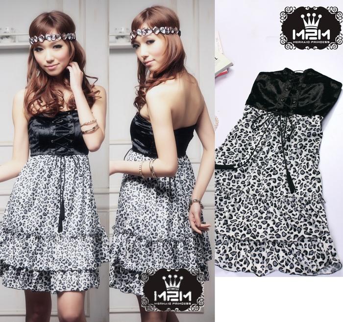 DRESS IMPORT KEMBEN LEOPARD MOTIF GREY (1597)