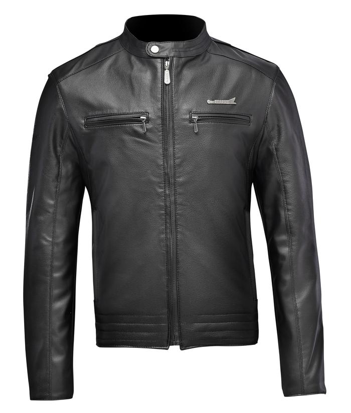 Jaket Kulit Honda Leather Jacket Daniel Black Keren Hitam