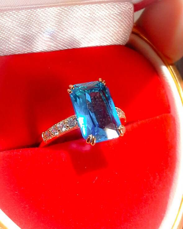 cincin xuping permata biru
