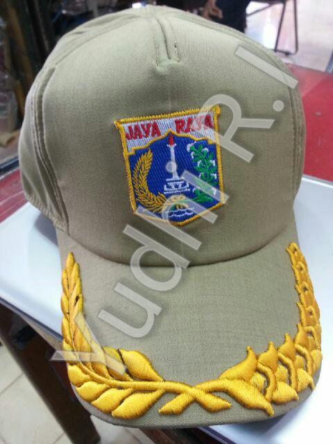 Topi PNS Logo Jaya Raya (eselon 4) warna kheki bordir tebal