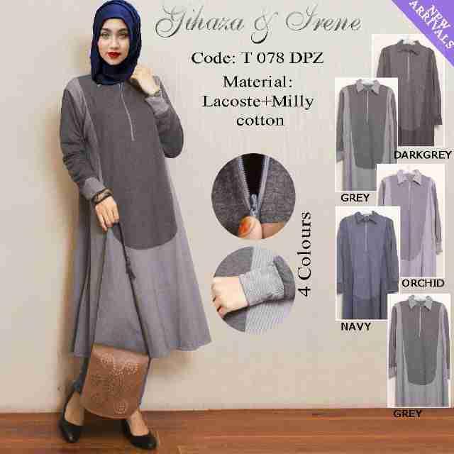 T078DPZ/T 078 DPZ IRENE HIJAB TUNIK MAXI SYAR'I DRESS FASHION MUSLIMAH