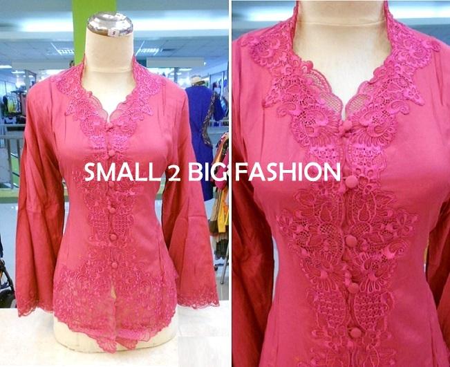 Kebaya Katun Bordir Encim Lengan panjang MAGENTA