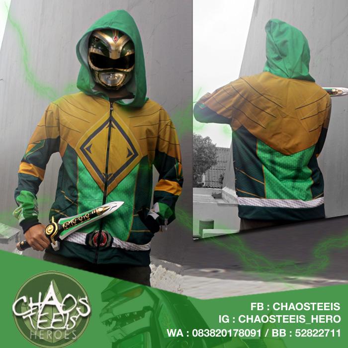 JAKET HOODIE POWER RANGERS GREEN
