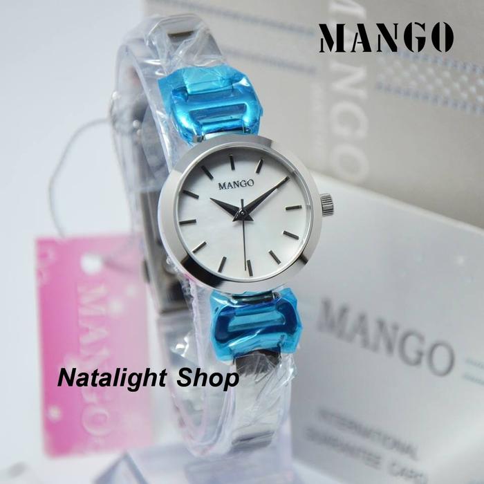 JAM TANGAN WANITA SIMPLE ELEGAN MEWAH MANGO 6599 SILVER ORIGINAL