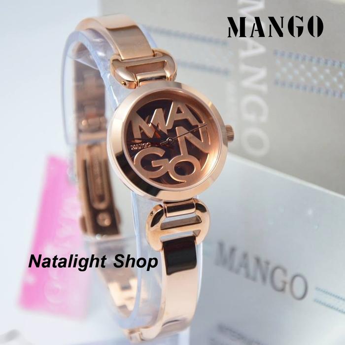 JAM TANGAN WANITA SIMPLE ELEGAN MEWAH MANGO 6599 RANTAI ORIGINAL