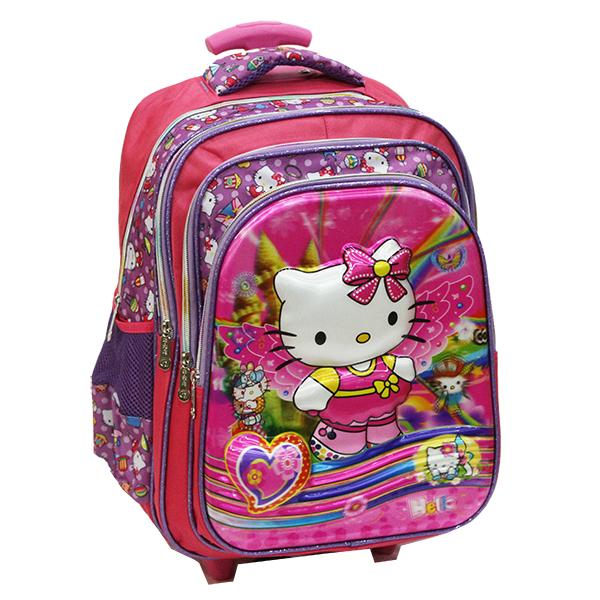 Tas Trolley SD IMPORT - Hello Kitty 5D Timbul Hologram 4 Kantong