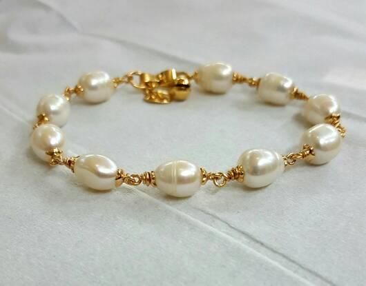 Gelang Mutiara Ikat Lapis Emas 23k