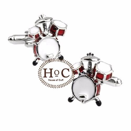 Cufflinks Manset Kancing Kemeja French Cuff DRUM SET RED CUFFLINKS